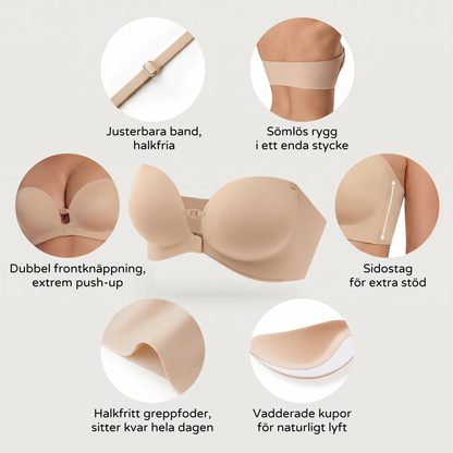 Axelbandslös push up-BH