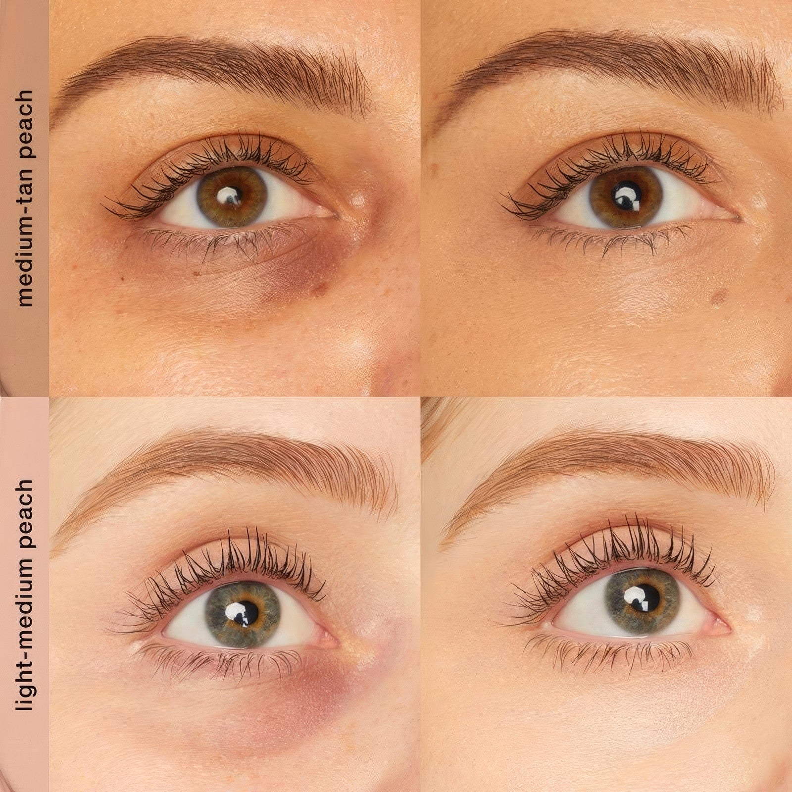 Före och efter — Light-Medium Peach och Medium-Tan Peach